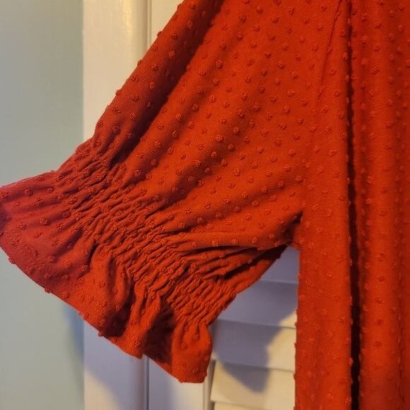 NWT Ava & Viv Orange Flowy Dressy Top, V Neck Sz 0X - Picture 3 of 9